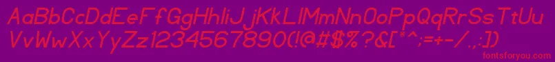 TlSansSerifItalic Font – Red Fonts on Purple Background