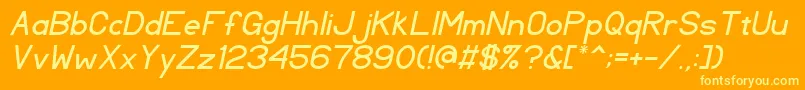 TlSansSerifItalic Font – Yellow Fonts on Orange Background