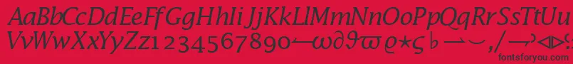 Machadomathalternateextssk Font – Black Fonts on Red Background