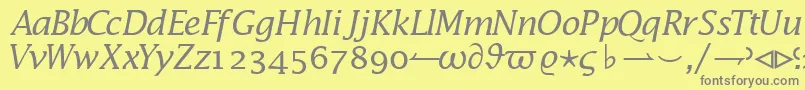 フォントMachadomathalternateextssk – 黄色の背景に灰色の文字