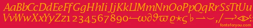 フォントMachadomathalternateextssk – 赤い背景にオレンジの文字