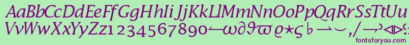 Machadomathalternateextssk Font – Purple Fonts on Green Background