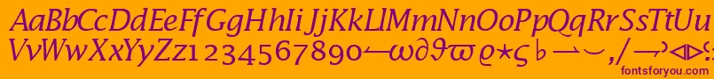 Machadomathalternateextssk Font – Purple Fonts on Orange Background