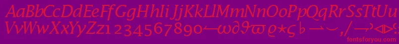 Machadomathalternateextssk Font – Red Fonts on Purple Background