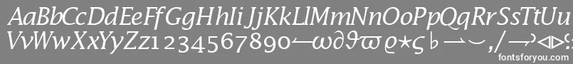 フォントMachadomathalternateextssk – 灰色の背景に白い文字