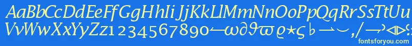 Machadomathalternateextssk Font – Yellow Fonts on Blue Background