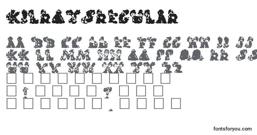 Schriftart KilroysRegular – Alphabet, Zahlen, spezielle Symbole