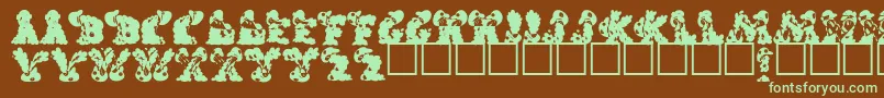 fuente KilroysRegular – Fuentes Verdes Sobre Fondo Marrón