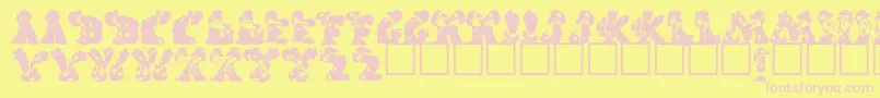 フォントKilroysRegular – ピンクのフォント、黄色の背景