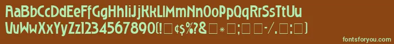 Шрифт RoslyngothicmediumDgMedium – зелёные шрифты на коричневом фоне