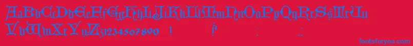 HollandischClosed Font – Blue Fonts on Red Background