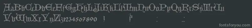 HollandischClosed Font – Gray Fonts on Black Background