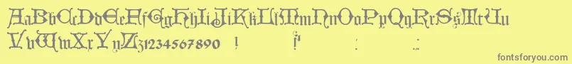 HollandischClosed Font – Gray Fonts on Yellow Background