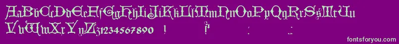 HollandischClosed Font – Green Fonts on Purple Background