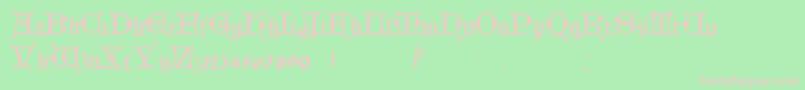 HollandischClosed-Schriftart – Rosa Schriften auf grünem Hintergrund