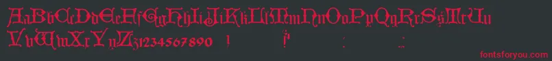 HollandischClosed Font – Red Fonts on Black Background