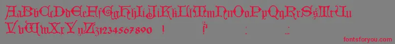 HollandischClosed-Schriftart – Rote Schriften auf grauem Hintergrund