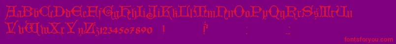 HollandischClosed-Schriftart – Rote Schriften auf violettem Hintergrund