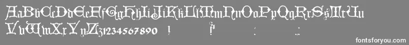 HollandischClosed-Schriftart – Weiße Schriften auf grauem Hintergrund