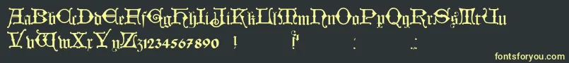 HollandischClosed Font – Yellow Fonts on Black Background