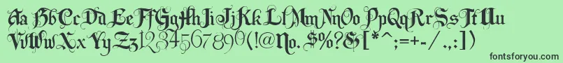 Lhfbeckermonogramenglish Font – Black Fonts on Green Background