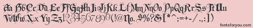 フォントLhfbeckermonogramenglish – ピンクの背景に黒い文字