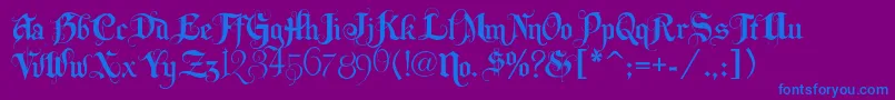 fuente Lhfbeckermonogramenglish – Fuentes Azules Sobre Fondo Morado