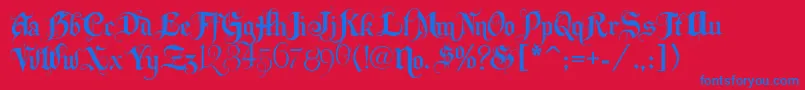 Lhfbeckermonogramenglish Font – Blue Fonts on Red Background