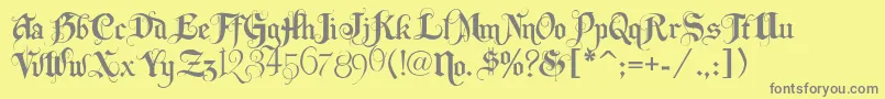 fuente Lhfbeckermonogramenglish – Fuentes Grises Sobre Fondo Amarillo