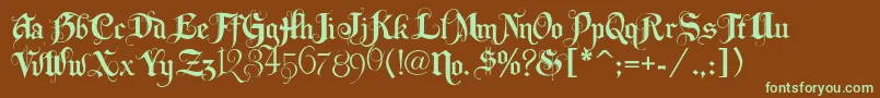 Lhfbeckermonogramenglish Font – Green Fonts on Brown Background