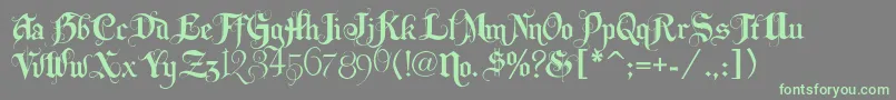 Lhfbeckermonogramenglish-Schriftart – Grüne Schriften auf grauem Hintergrund