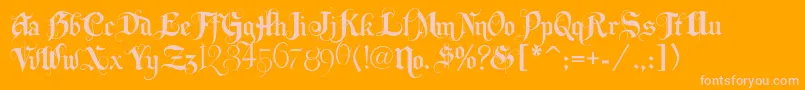 Lhfbeckermonogramenglish Font – Pink Fonts on Orange Background