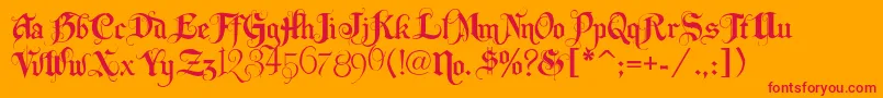 Lhfbeckermonogramenglish Font – Red Fonts on Orange Background