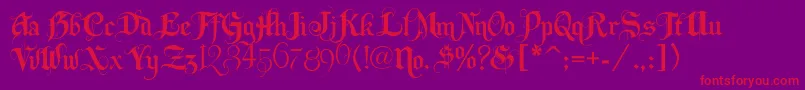 Lhfbeckermonogramenglish Font – Red Fonts on Purple Background