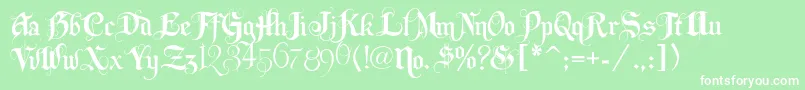 Lhfbeckermonogramenglish Font – White Fonts on Green Background