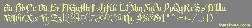 Lhfbeckermonogramenglish Font – Yellow Fonts on Gray Background