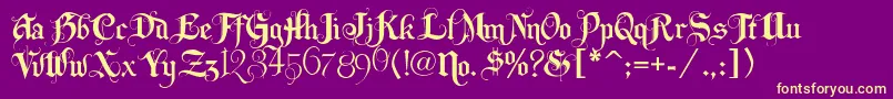 Lhfbeckermonogramenglish Font – Yellow Fonts on Purple Background