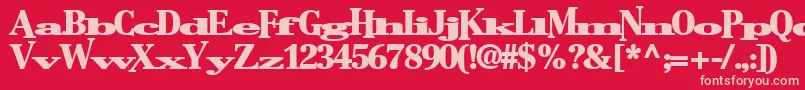 フォントBostonlifetoday1Bold – 赤い背景にピンクのフォント