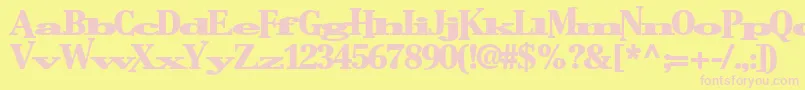Bostonlifetoday1Bold-fontti – vaaleanpunaiset fontit keltaisella taustalla