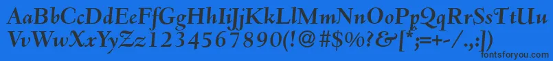 D690RomanBolditalic Font – Black Fonts on Blue Background