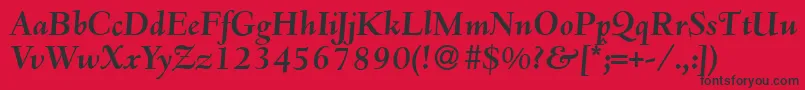 D690RomanBolditalic Font – Black Fonts on Red Background