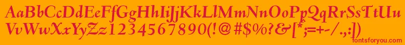 フォントD690RomanBolditalic – オレンジの背景に赤い文字
