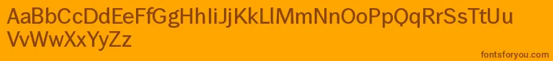 WendelinKrftig-Schriftart – Braune Schriften auf orangefarbenem Hintergrund
