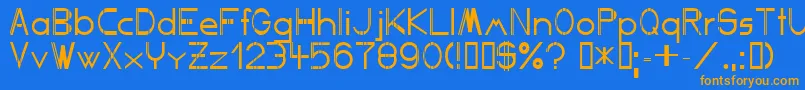 Competent Font – Orange Fonts on Blue Background