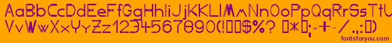 Competent Font – Purple Fonts on Orange Background