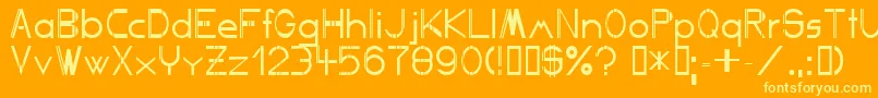 フォントCompetent – オレンジの背景に黄色の文字