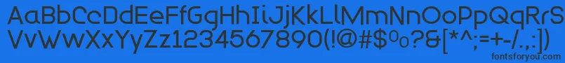 Modulario Font – Black Fonts on Blue Background