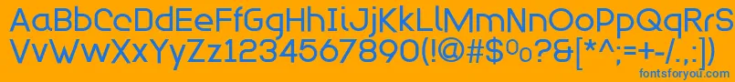 Modulario Font – Blue Fonts on Orange Background