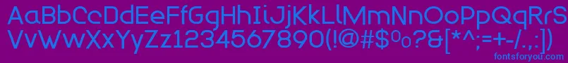 フォントModulario – 紫色の背景に青い文字