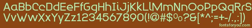 Modulario-fontti – vihreät fontit ruskealla taustalla